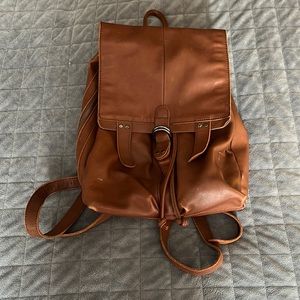 Lucky Brand Brown Leather Purse Backpack